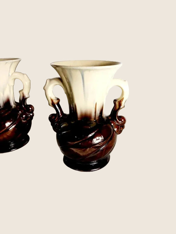 Duo de Vases Vallauris – Céramique Émaillée & Nuances Organiques (Vintage 60s) - LVR