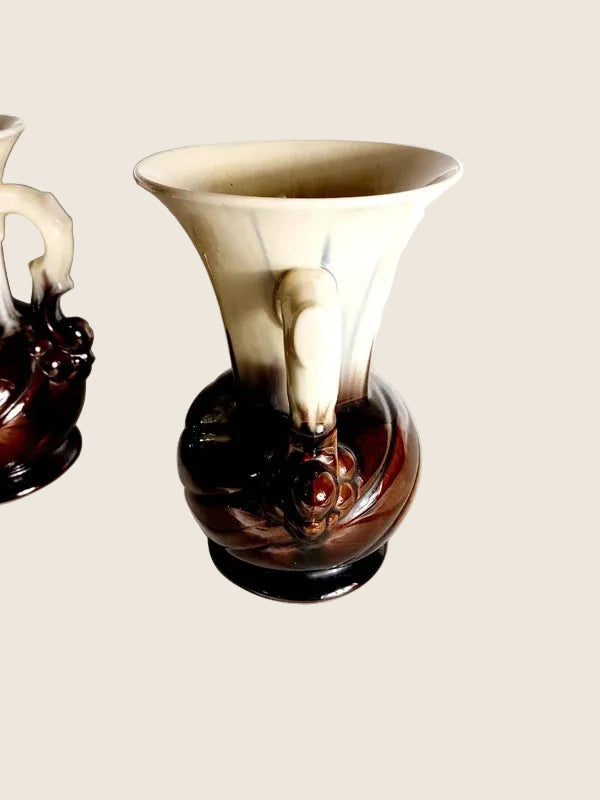 Duo de Vases Vallauris – Céramique Émaillée & Nuances Organiques (Vintage 60s) - LVR