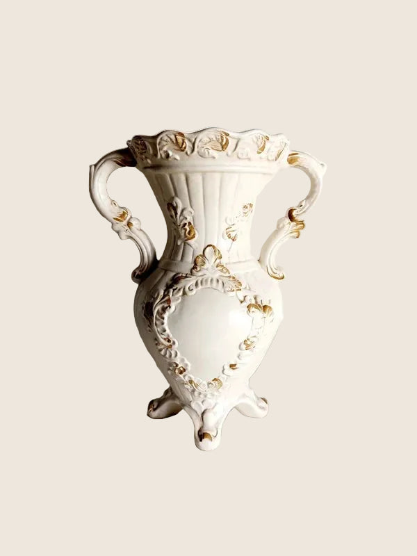 Vase Médicis Capodimonte – Porcelaine Barbotine & Décor Floral (Naples, 60s) - LVR