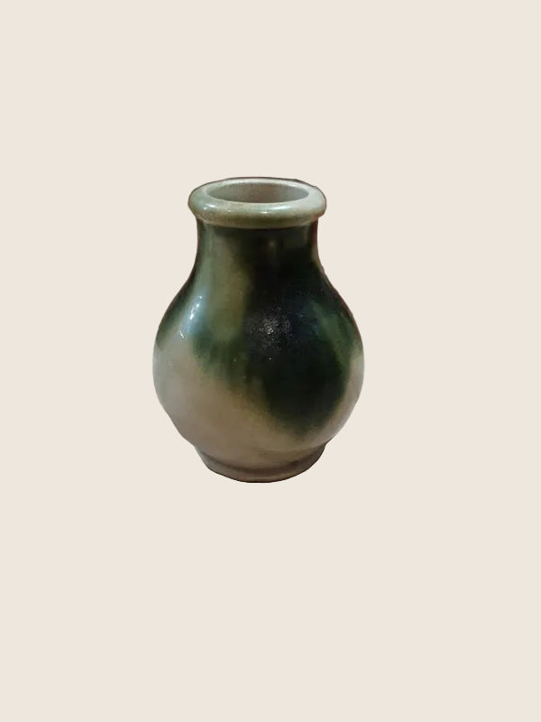 Petit Vase Soliflore Artisanal – Céramique "Goutte" Vert & Beige - LVR