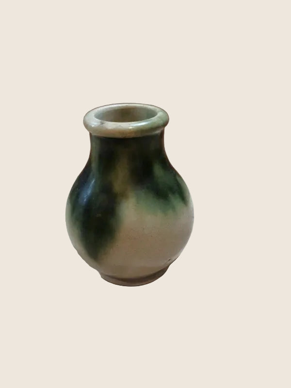 Petit Vase Soliflore Artisanal – Céramique "Goutte" Vert & Beige - LVR