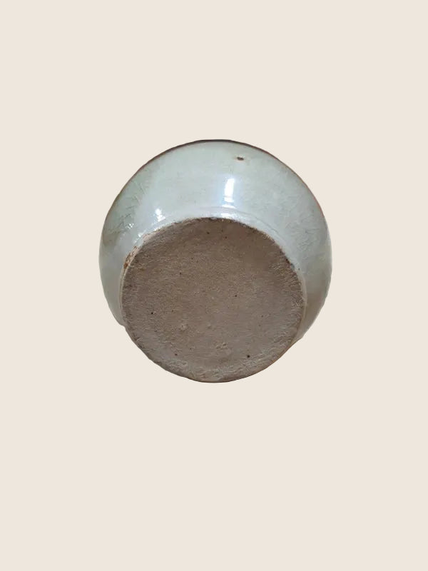 Petit Vase Soliflore Artisanal – Céramique "Goutte" Vert & Beige - LVR