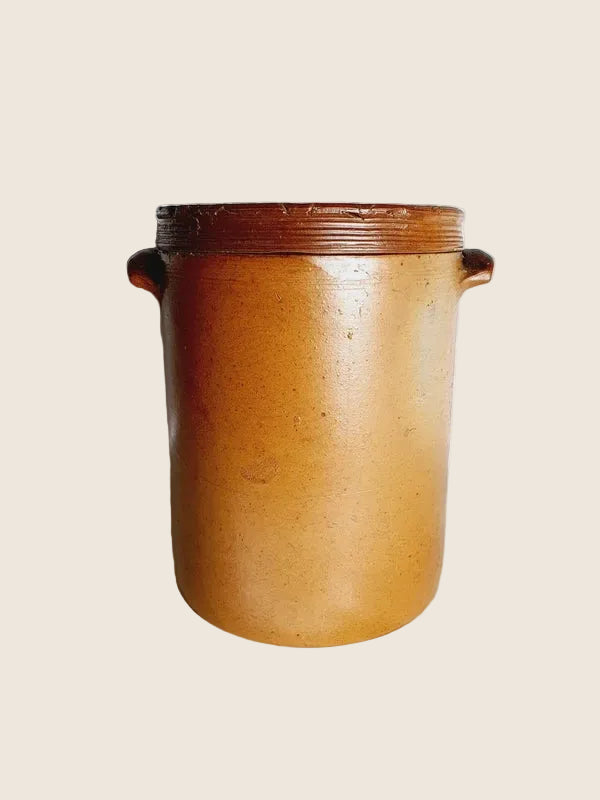 Ancien Saloir Traditionnel en Grès & Terre Cuite – Pièce Massive (3,6 kg) - LVR