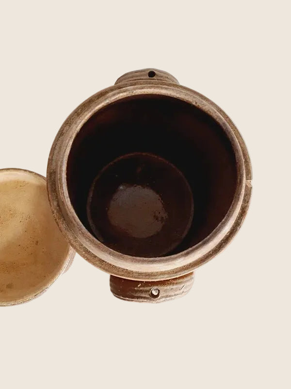 Petit Saloir Traditionnel en Terre Cuite Vernissée – Format Compact (1,6 kg) - LVR