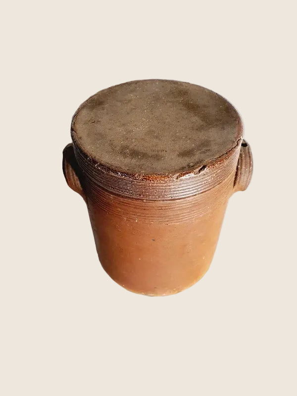 Petit Saloir Traditionnel en Terre Cuite Vernissée – Format Compact (1,6 kg) - LVR