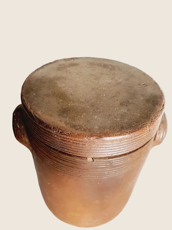 Petit Saloir Traditionnel en Terre Cuite Vernissée – Format Compact (1,6 kg) - LVR