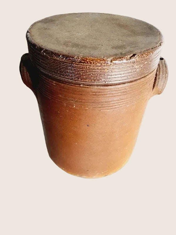 Petit Saloir Traditionnel en Terre Cuite Vernissée – Format Compact (1,6 kg) - LVR
