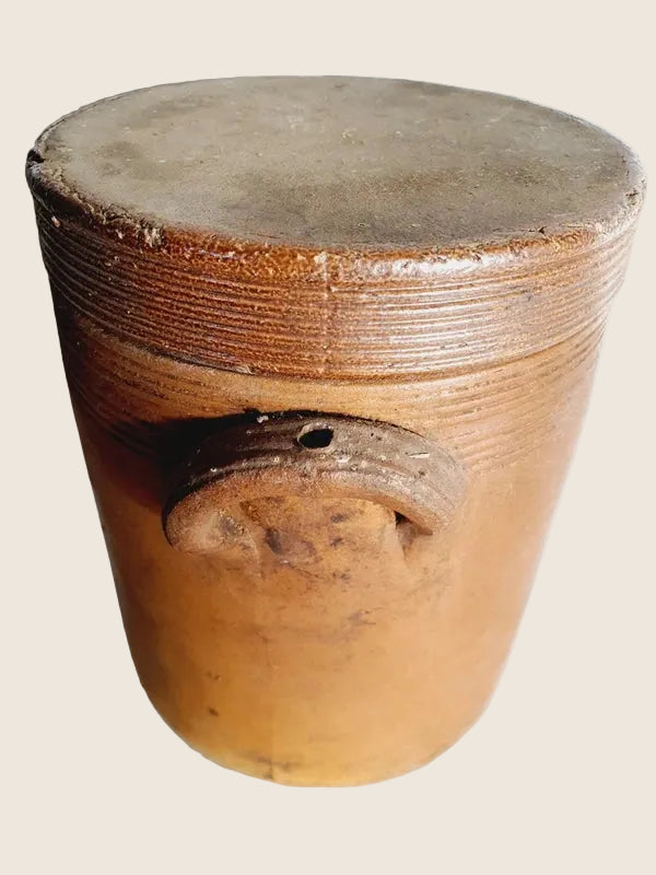Petit Saloir Traditionnel en Terre Cuite Vernissée – Format Compact (1,6 kg) - LVR