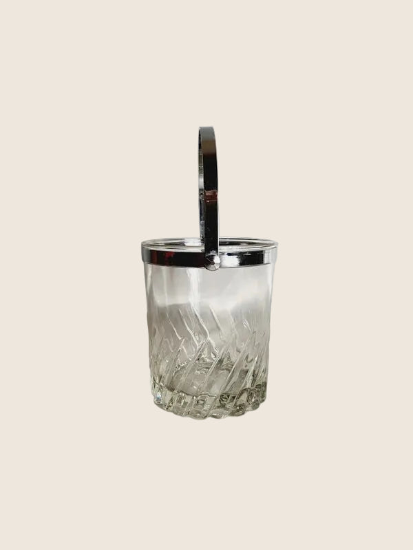 Seau à Glace Luminarc "Flamenco" – Design Géométrique & Anse Argentée (70s) - LVR