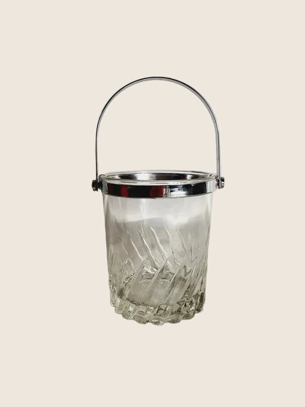 Seau à Glace Luminarc "Flamenco" – Design Géométrique & Anse Argentée (70s) - LVR