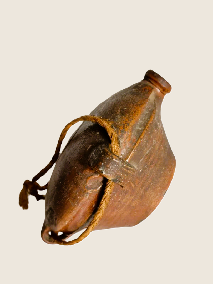 Gourde "Crapaud" de Moissonneur en Grès – XIXe Siècle (Art Populaire) Numérotée - LVR