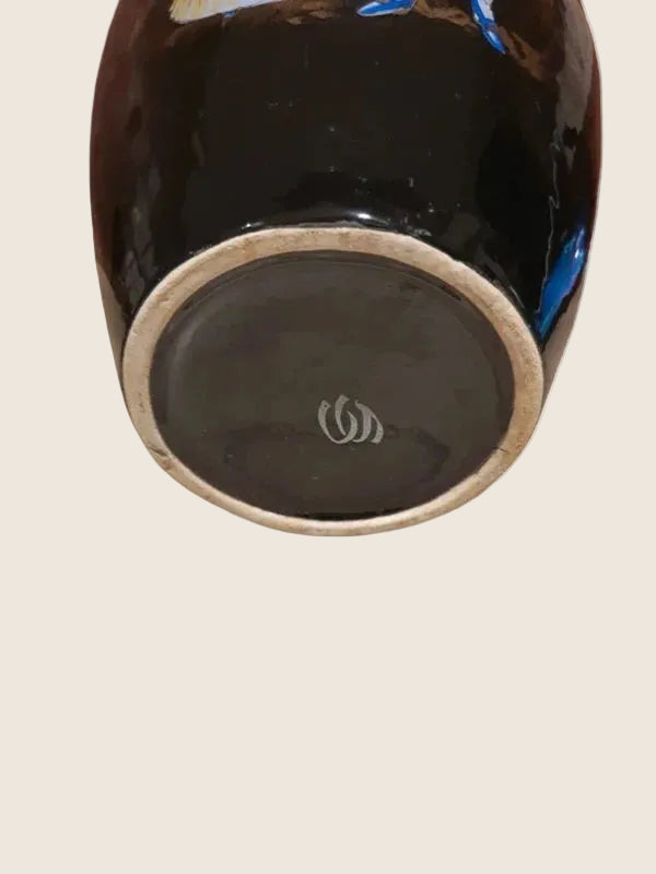 Vase de Collection Noir & Or – Scène Galante Rococo "Roméo & Juliette" 24 cm - LVR