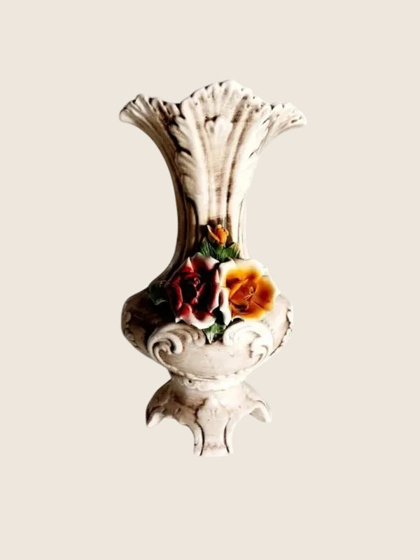 Vase Majestueux Capodimonte – Porcelaine Barbotine en Relief 3D (Naples, 60s) - LVR
