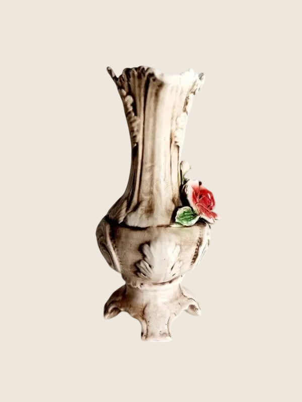Vase Majestueux Capodimonte – Porcelaine Barbotine en Relief 3D (Naples, 60s) - LVR