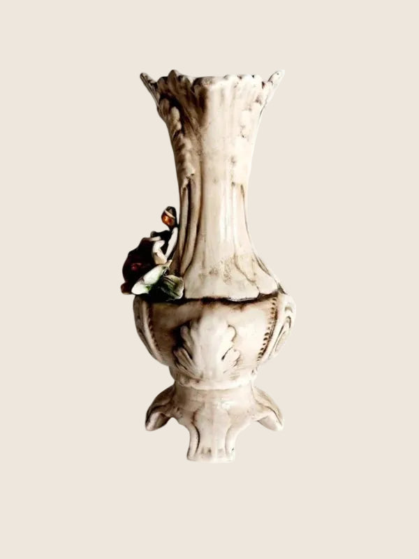 Vase Majestueux Capodimonte – Porcelaine Barbotine en Relief 3D (Naples, 60s) - LVR