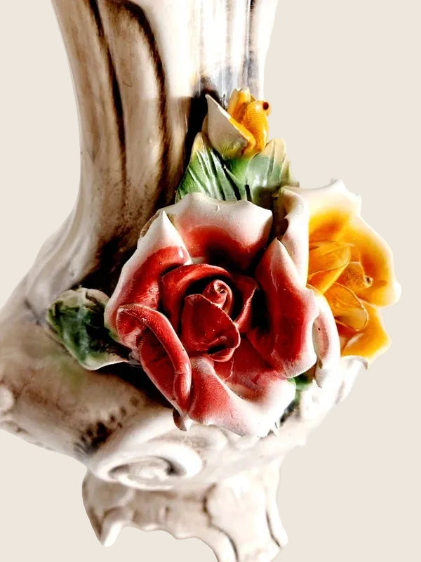 Vase Majestueux Capodimonte – Porcelaine Barbotine en Relief 3D (Naples, 60s) - LVR