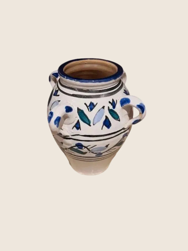 Mini Amphore à 4 Anses – Poterie Artisanale Peinte à la Main (Vintage Boho) - LVR