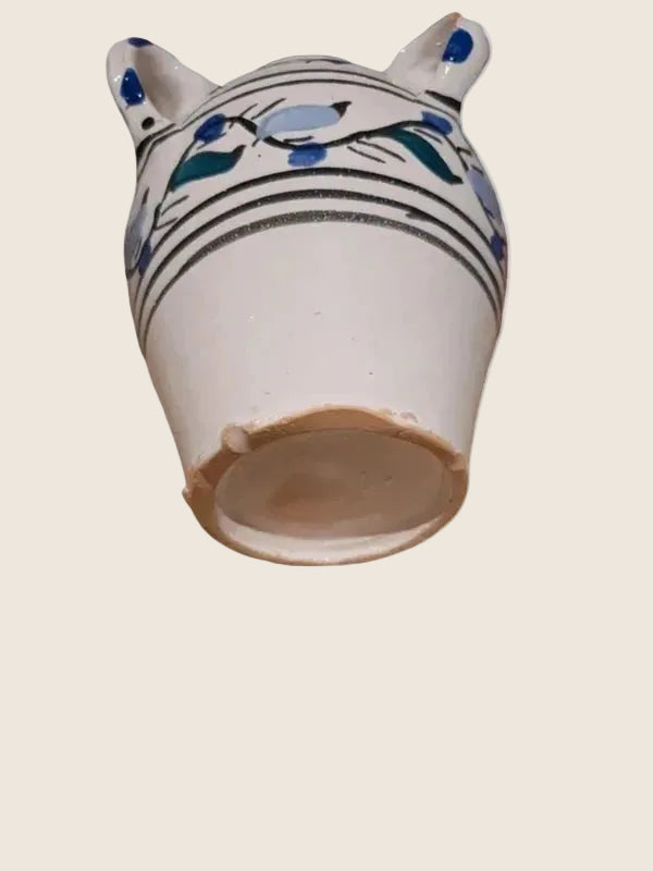 Mini Amphore à 4 Anses – Poterie Artisanale Peinte à la Main (Vintage Boho) - LVR