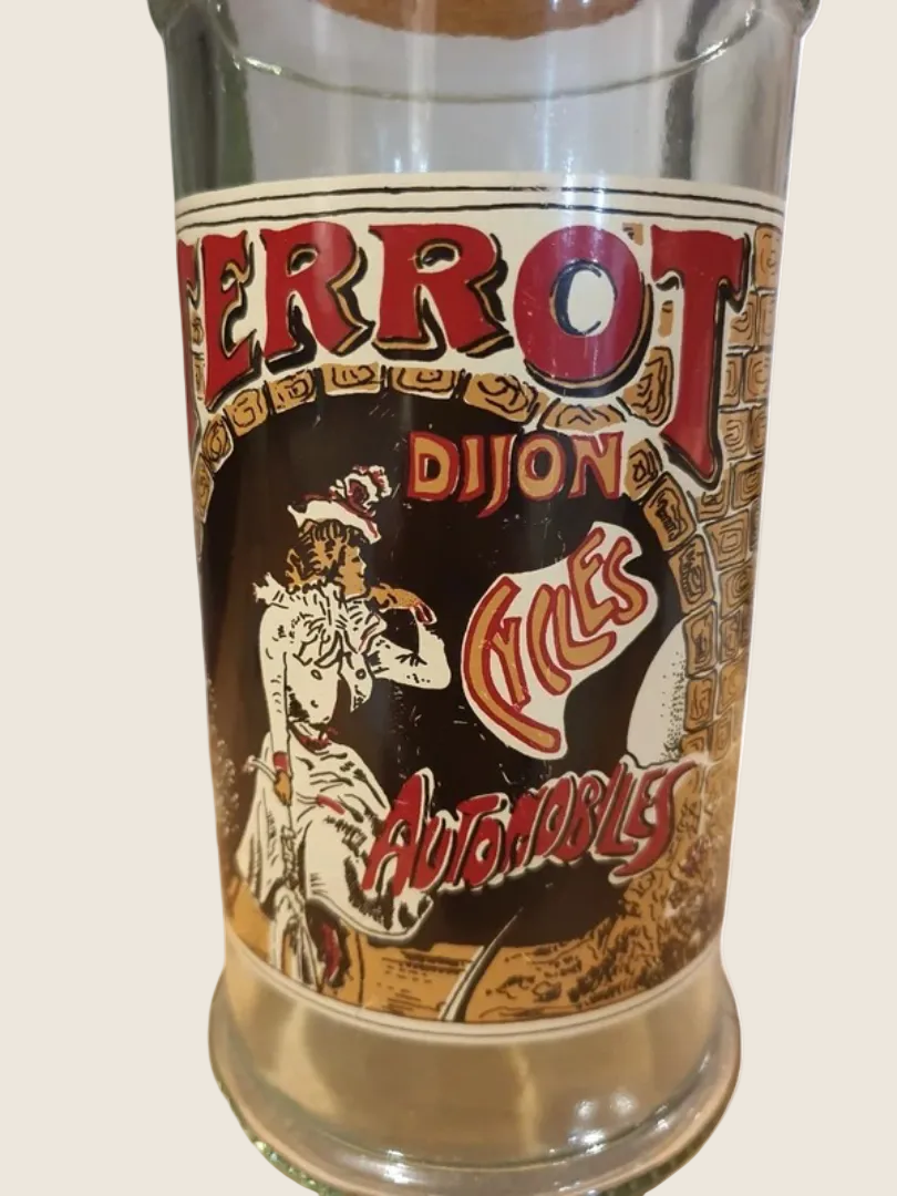 Bocal Publicitaire Terrot Dijon – Verre Épais & Liège (Style Épicerie Rétro) - LVR