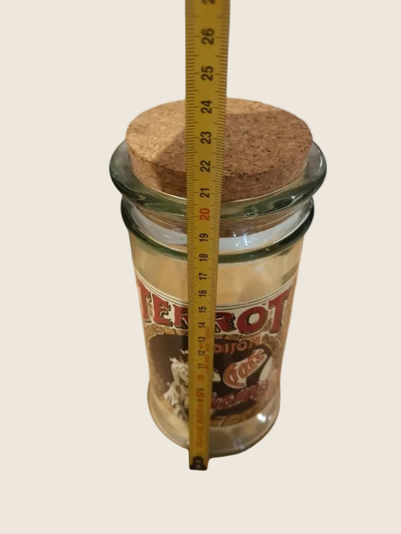 Bocal Publicitaire Terrot Dijon – Verre Épais & Liège (Style Épicerie Rétro) - LVR