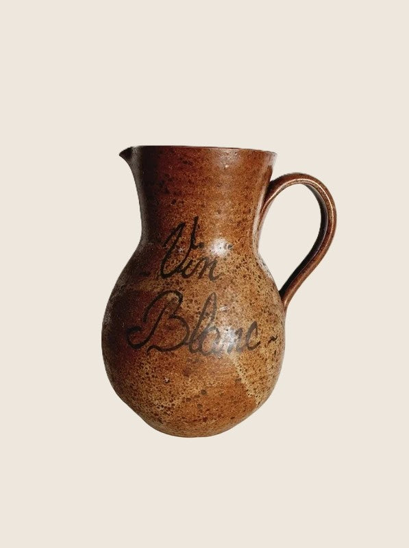 Pichet "Vin Blanc" en Grès Émaillé – Esprit Bistrot Français (1,5L) - LVR