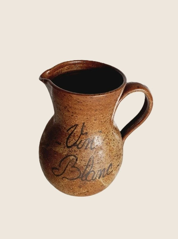 Pichet "Vin Blanc" en Grès Émaillé – Esprit Bistrot Français (1,5L) - LVR