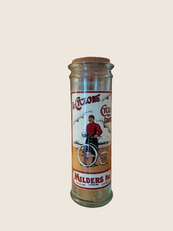 Grand Bocal à Pâtes Vintage "Milders Fils - Le Cyclone" – Verre & Bouchon Liège (31,5 cm) - LVR
