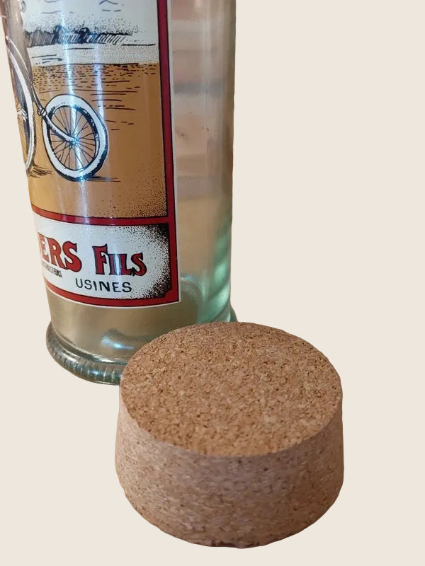 Grand Bocal à Pâtes Vintage "Milders Fils - Le Cyclone" – Verre & Bouchon Liège (31,5 cm) - LVR