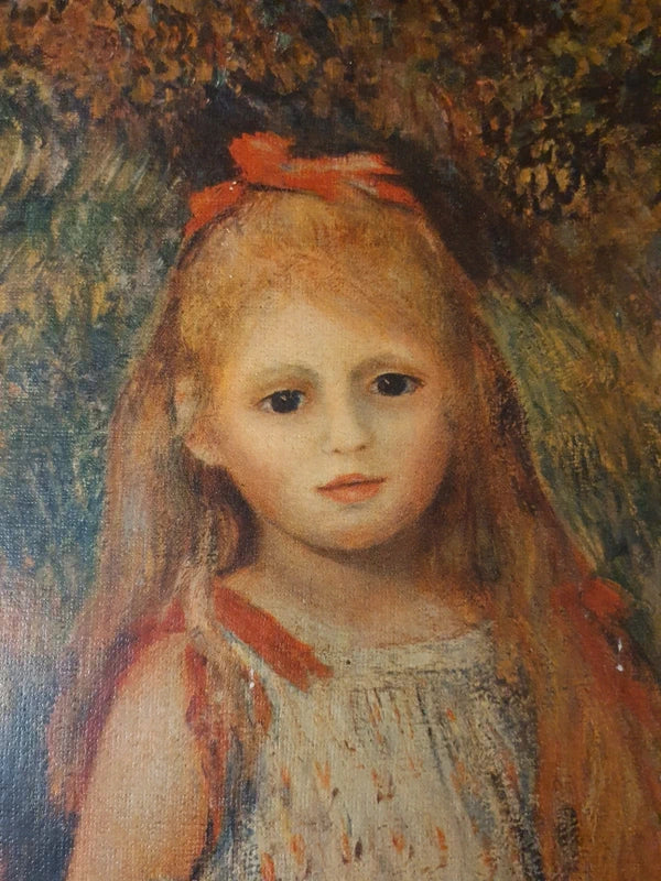 Tableau Renoir Vintage "Fillette à la Gerbe" - Reproduction Officielle S.P.A.D.E.M. - Cadre Bois 35x29cm - LVR