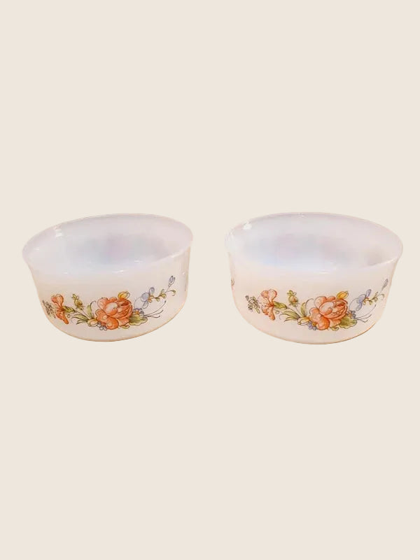 Duo de Ramequins Arcopal "Fruits de France" – Verre Opale Vintage (70s) - LVR