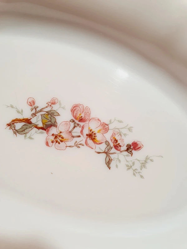 Ravier Ovale Arcopal "Fleurs de Cerisier" – Verre Opale Vintage (70s-80s) - LVR