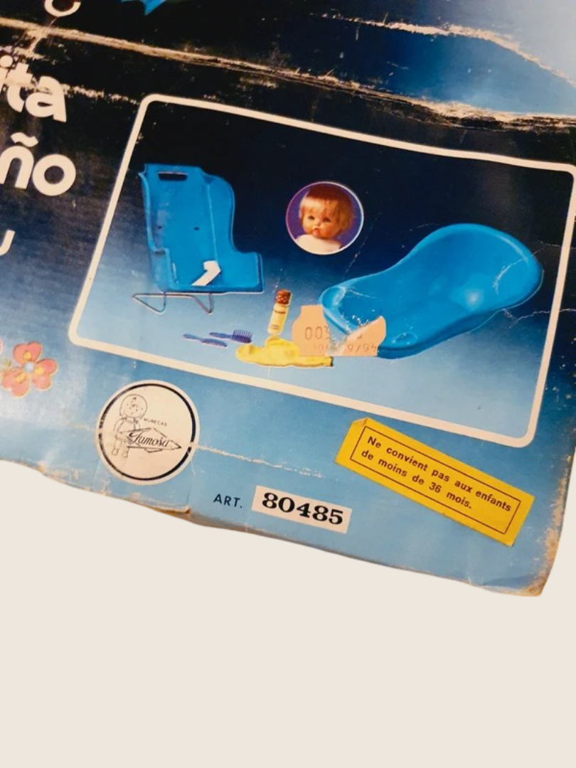 Set Vintage Nenuco : Chaise Haute & Baignoire – Famosa (1980) avec Boîte d'Origine - LVR