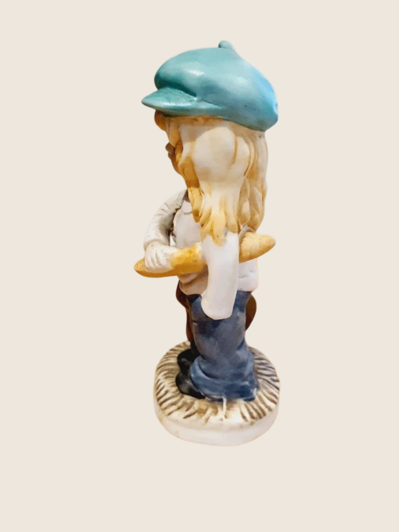 Figurine Vintage "Titi Parisien" – Fillette Gavroche & Baguette (Style Michel Thomas) - LVR