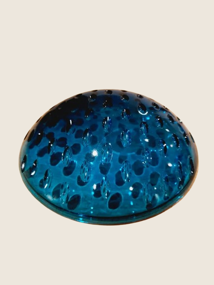 Coupe "Odelys" Guerlain France – Verre Turquoise Sculpté (Sixties) - LVR