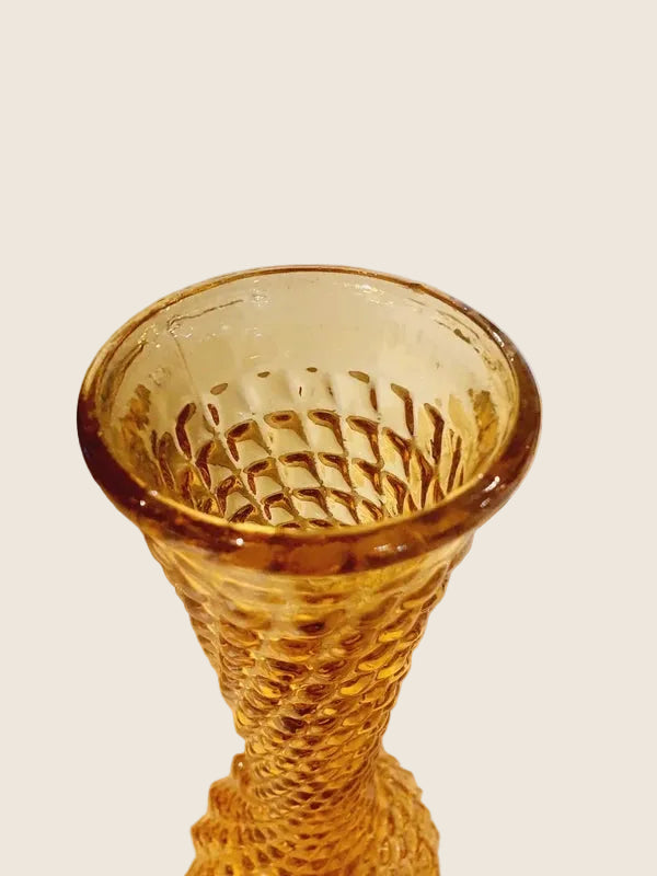 Grand Vase Ambré "Pointe de Diamant" : Éclat Vintage (60-70's) - LVR