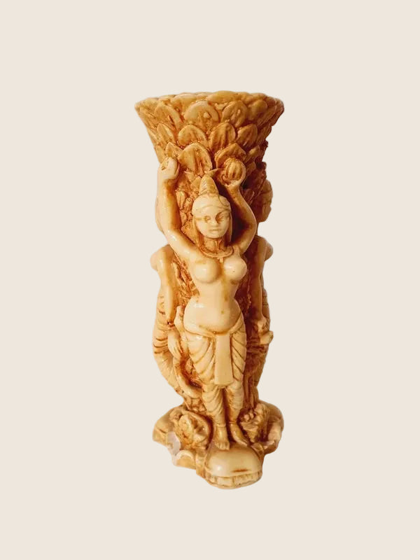 Vase Bougeoir Balinais en Pierre d'Onyx Sculpté Main - Vintage 22cm - LVR