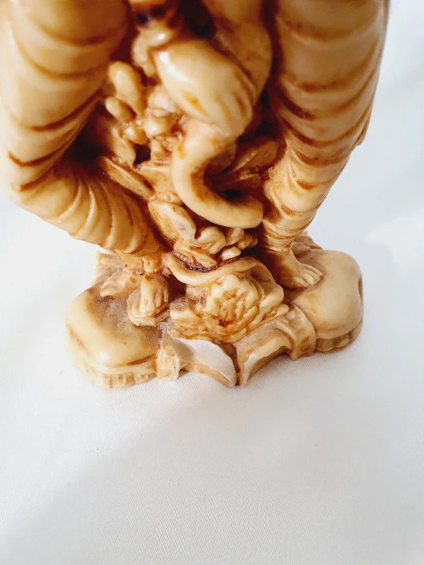 Vase Bougeoir Balinais en Pierre d'Onyx Sculpté Main - Vintage 22cm - LVR