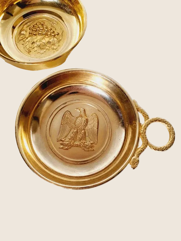 Trio de Tastevins de Collection : Dorure Or Fin 24 Carats & Symbolisme Rare - LVR