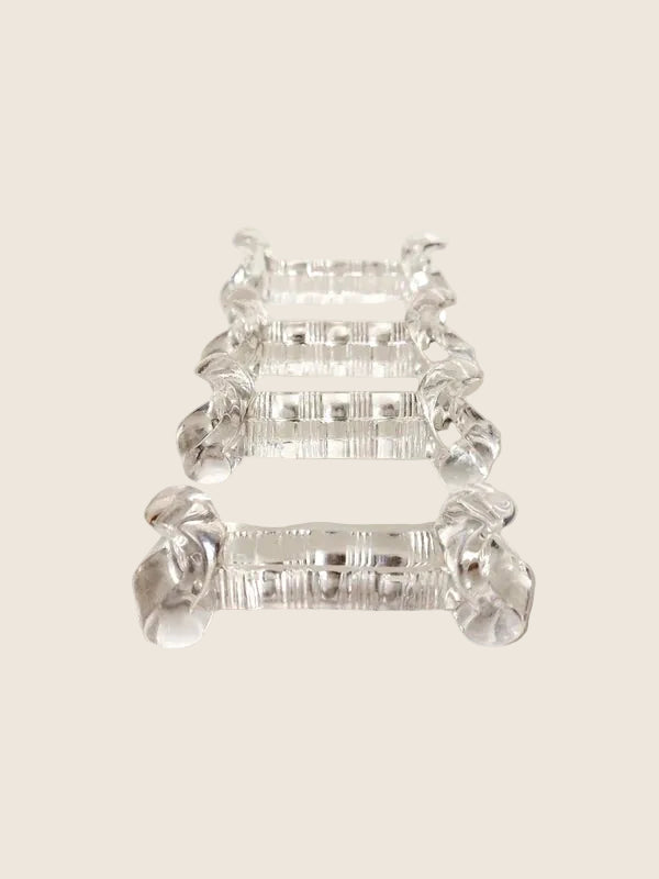 Quatuor de Porte-Couteaux "Lyre" : L'Élégance en Verre Moulé - LVR