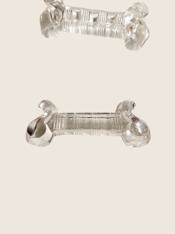 Quatuor de Porte-Couteaux "Lyre" : L'Élégance en Verre Moulé - LVR