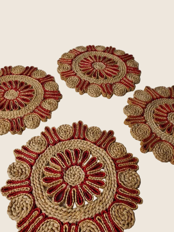 Quatuor Boho-Chic : Sets de Table Tressés "Natural Living" (70's) - LVR