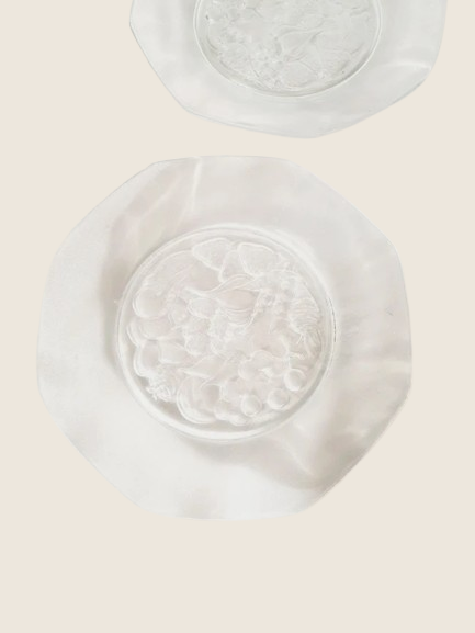 Assiettes Vintage Félix Potin "La Parisienne" - Verre Trempé Publicitaire Années 50-60 - LVR