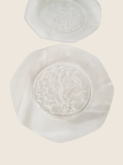 Assiettes Vintage Félix Potin "La Parisienne" - Verre Trempé Publicitaire Années 50-60 - LVR