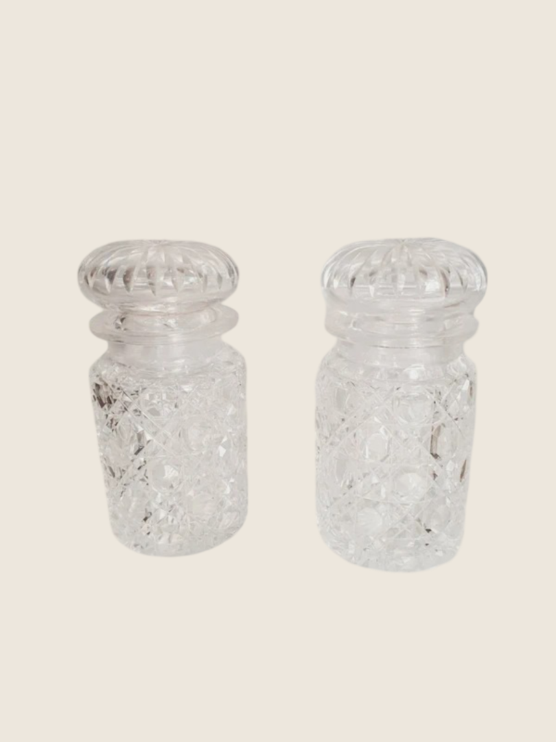 Serviteur à Condiments Art Déco – Métal Argenté & Verre Taillé – Vers 1930 - LVR