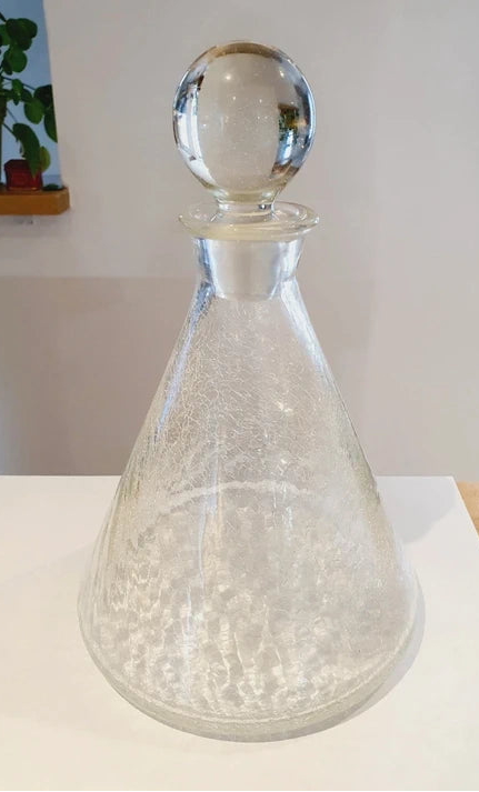 Carafe "Ice Glass" Craquelée : Sculpture de Verre Mid-Century (50-60's) - LVR