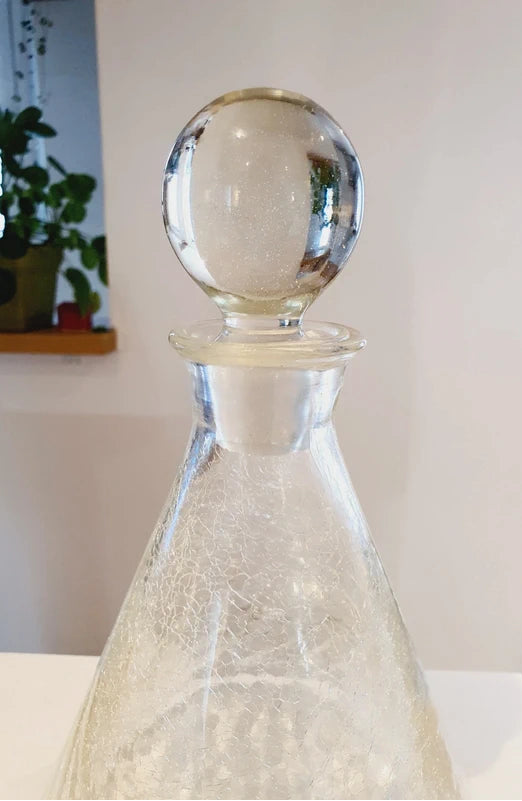 Carafe "Ice Glass" Craquelée : Sculpture de Verre Mid-Century (50-60's) - LVR