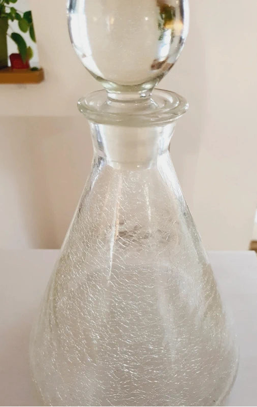 Carafe "Ice Glass" Craquelée : Sculpture de Verre Mid-Century (50-60's) - LVR