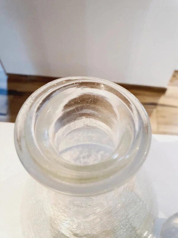 Carafe "Ice Glass" Craquelée : Sculpture de Verre Mid-Century (50-60's) - LVR
