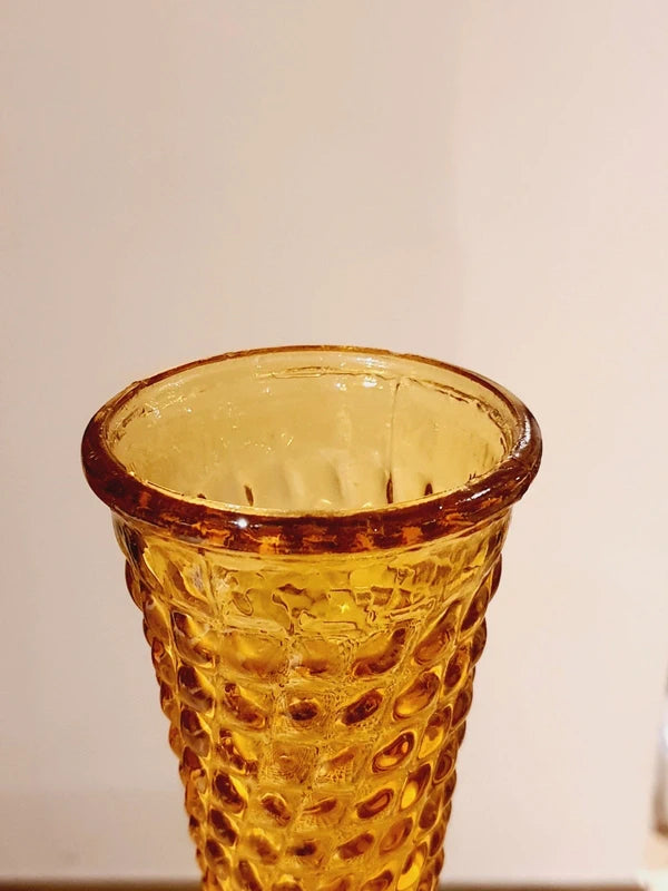 Grand Vase Ambré "Pointe de Diamant" : Éclat Vintage (60-70's) - LVR