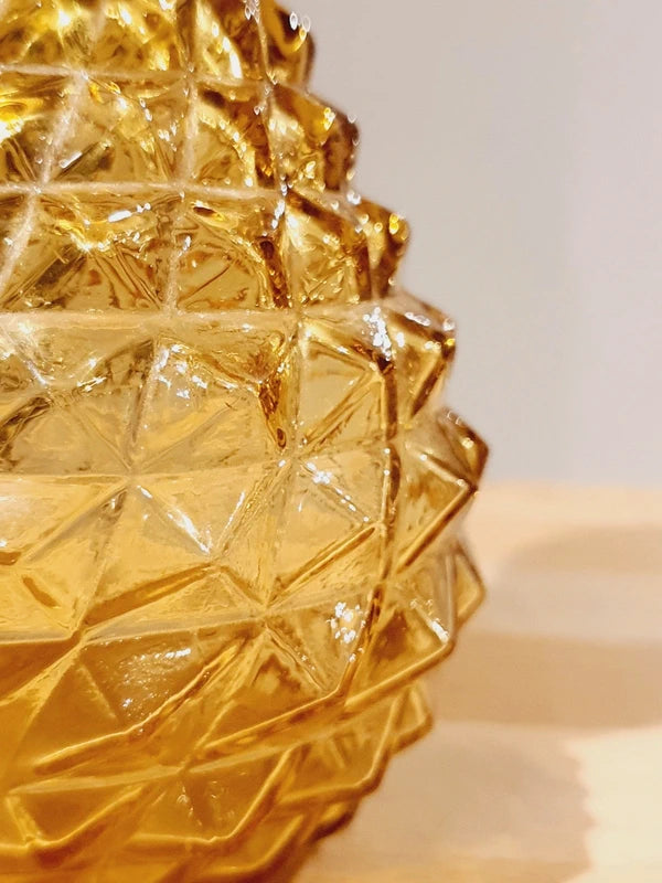 Grand Vase Ambré "Pointe de Diamant" : Éclat Vintage (60-70's) - LVR